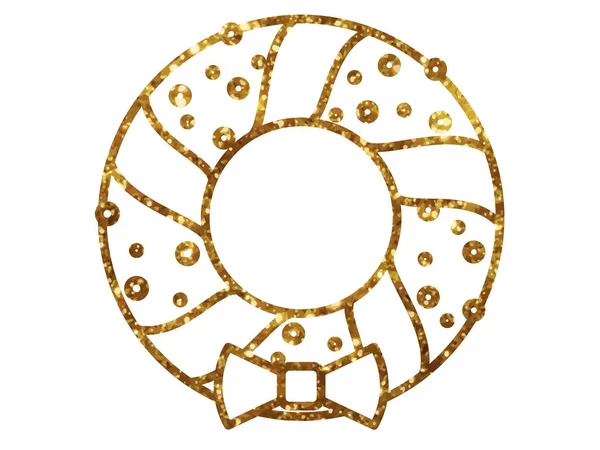 Векторный значок "Золотой блеск новогодней двери" — стоковый вектор