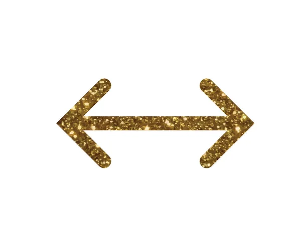 Блискуча золота ізольована стрілка плоска іконка — стоковий вектор