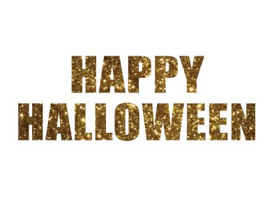 Altın glitter izole tatil kelime Cadılar Bayramın kutlu olsun