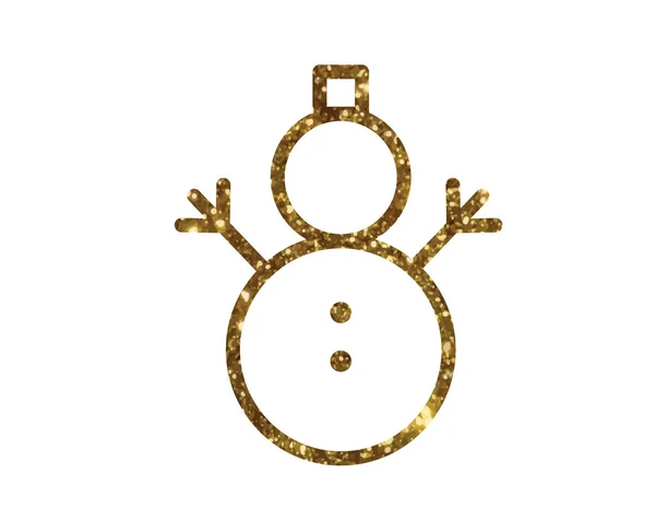 Vektor Golden Glitter Weihnachten Schneemann mit Scraf-Symbol — Stockvektor