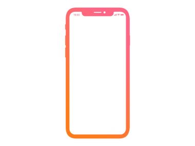 Degrade akıllı telefon aygıt mockup şablon çizimi