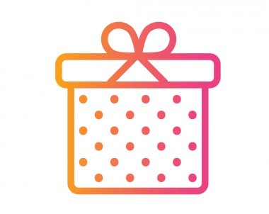 izole renkli gradyan tatil hediye kutusu simgesi