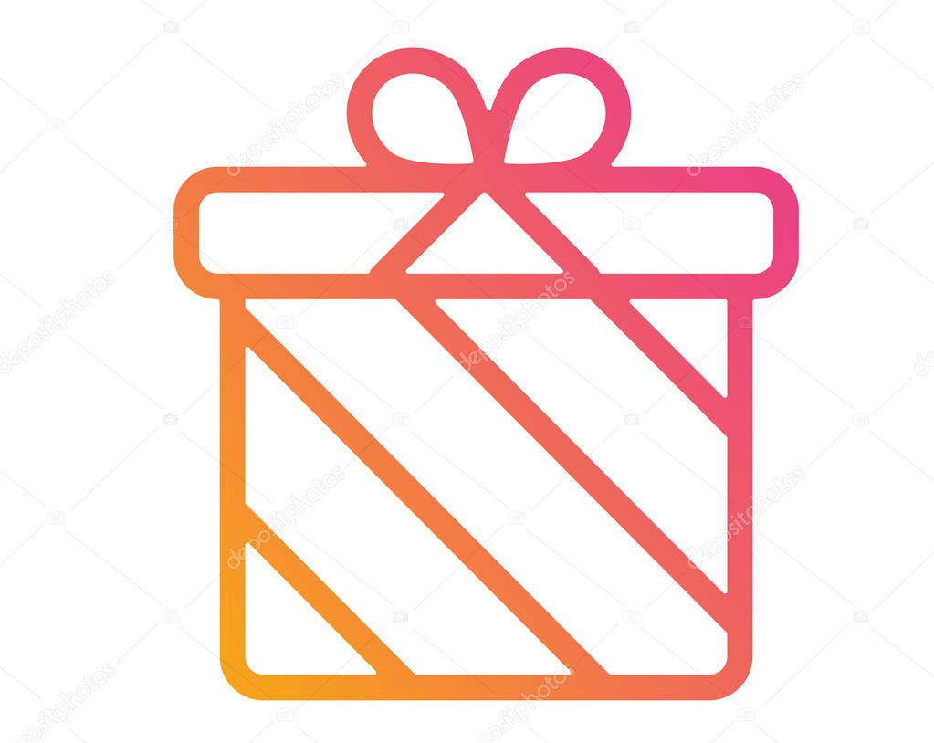 isolated colorful gradient holiday gift box icon