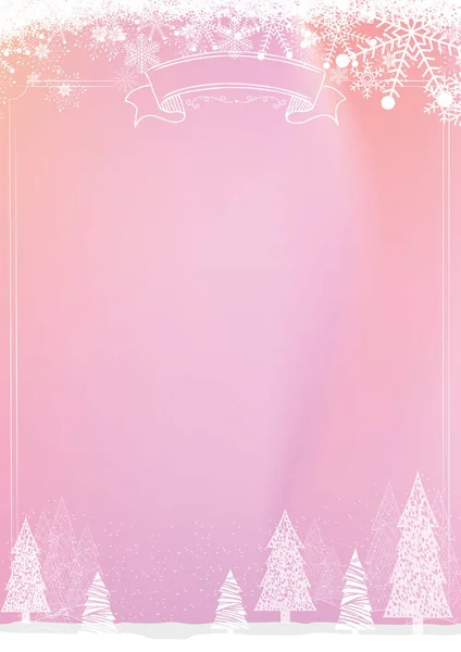 Weihnachten Tafel Hintergrund mit Schneeflocke und Weihnachtskugel bor — Stockvektor