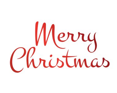 Degrade kırmızı el yazılı kelime Merry Christmas izole