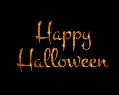 Turuncu glitter izole el kelime Cadılar Bayramın kutlu olsun yazma