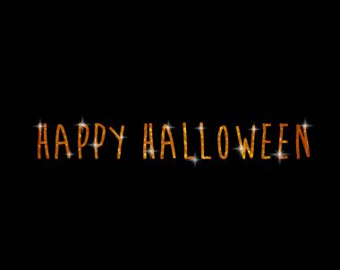 Turuncu glitter izole el kelime Cadılar Bayramın kutlu olsun yazma