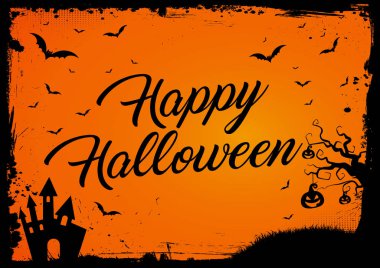 Grunge kenarlıklı yatay Cadılar Bayramı arka plan