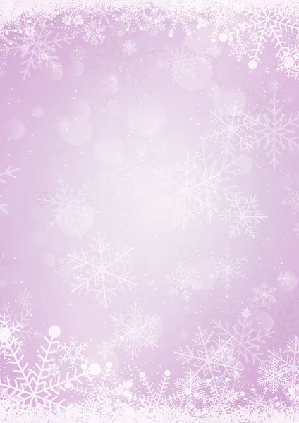 Pastel púrpura invierno nieve vacaciones papel fondo — Vector de stock