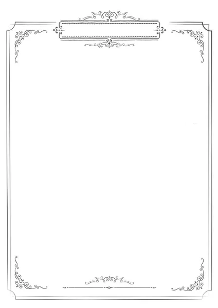 Menu retro vertical fundo em branco branco com borda — Vetor de Stock