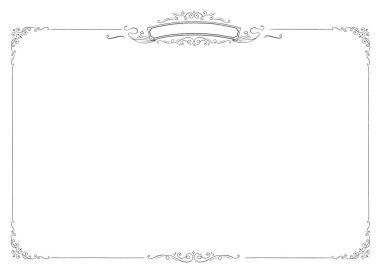 Kenarlıklı yatay vektör retro beyaz arka plan