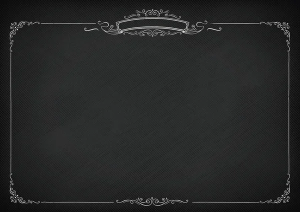 Horisontell vektor retro blackboard bakgrund med gränsen — Stock vektor