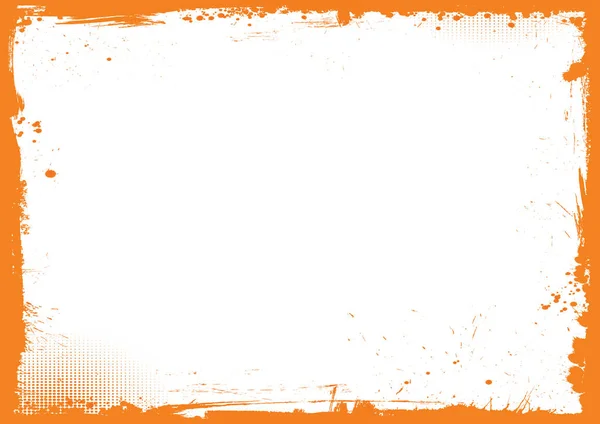 Fond horizontal orange et noir Halloween, bordure grunge — Image vectorielle