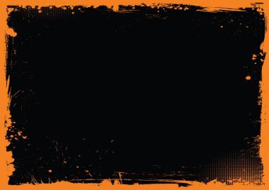 Yatay turuncu ve siyah Cadılar Bayramı arka plan, grunge kenarlık