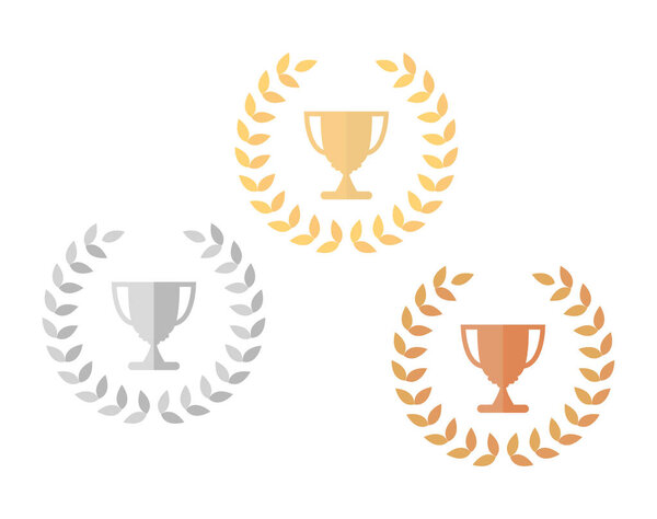 Gold, Silver, Bronze Competition Award Prize vector