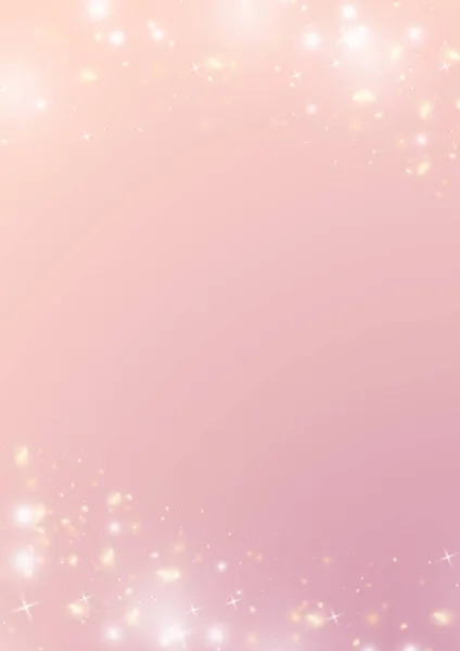 パステル グラデーション ピンク背景、輝きボケ星と明るい枠線 — ストック写真