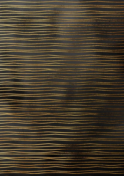 Fondo de papel negro desmenuzado con patrón de línea de oro — Foto de Stock