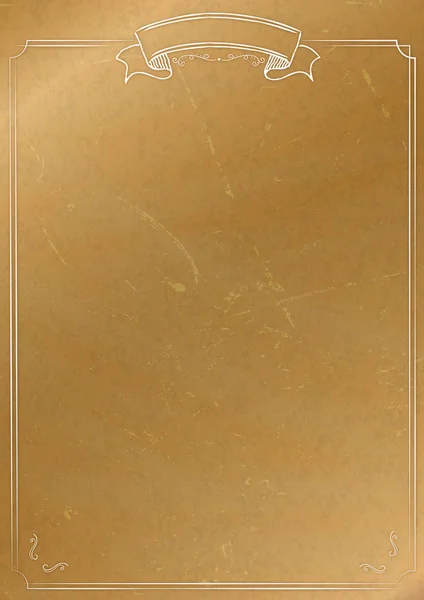 Goldener metallischer Tafel-Hintergrund mit Retro-Rand — Stockvektor