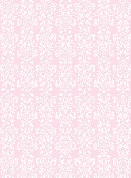 Eleganta vita blommor mönster texturerat rosa tapet bakgrund — Stock vektor
