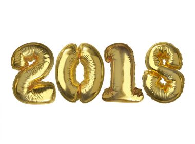İzole altın hava balon kelime 2018