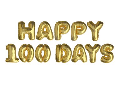 İzole altın hava balon kelime mutlu 100 gün