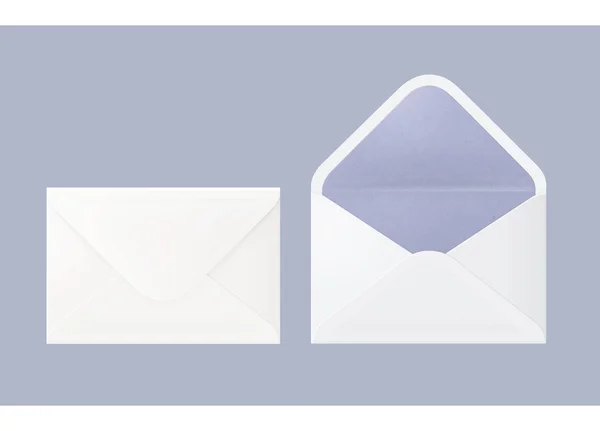 Λευκό και μπλε φάκελος περιβαλλοντικών υλικά για γραμματόσημα m — Φωτογραφία Αρχείου