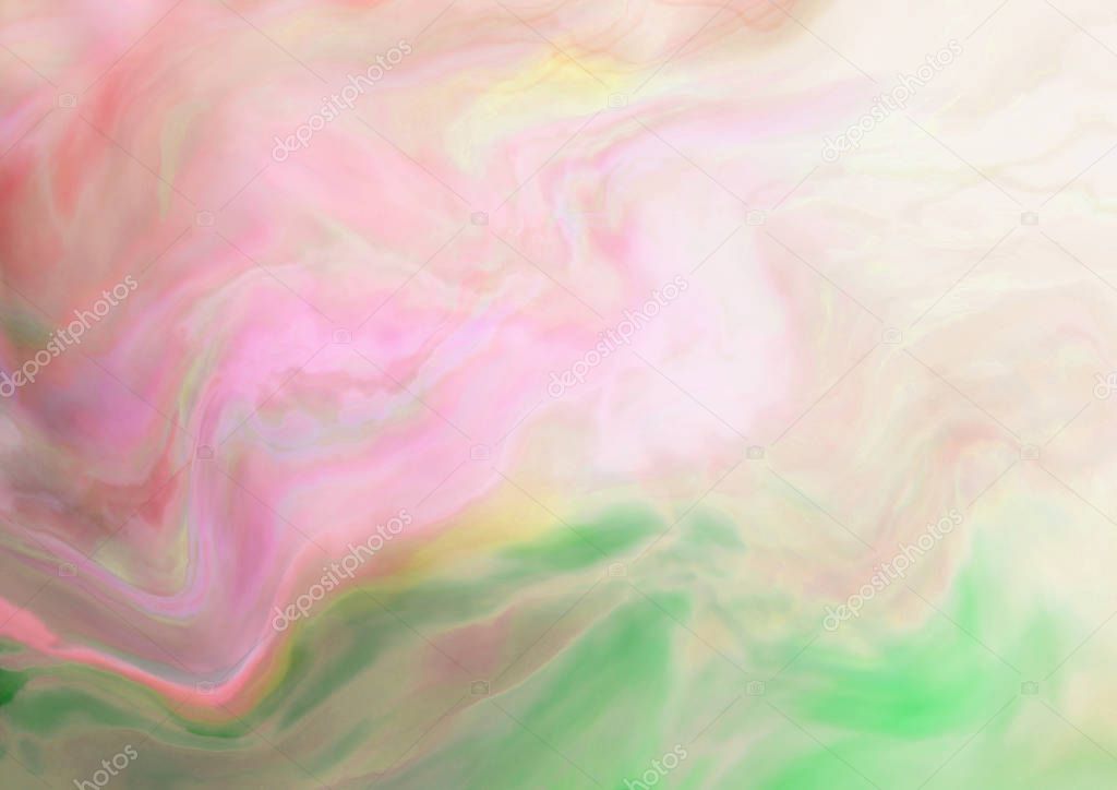 Gradient green and pink watercolor painting textured paper backb