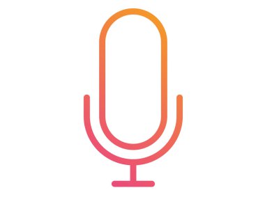 Degrade vektör renkli mikrofon standı satır ICO ile izole