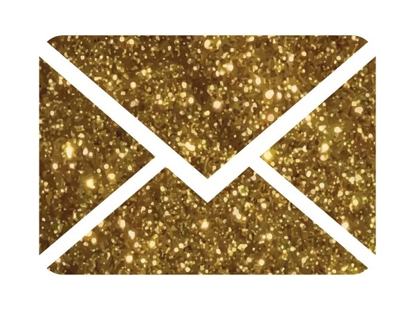 Altın glitter vektör renkli arabirimi e-posta zarf satır ICO — Stok Vektör