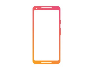 Degrade akıllı telefon aygıt mockup şablon boş ekran ile