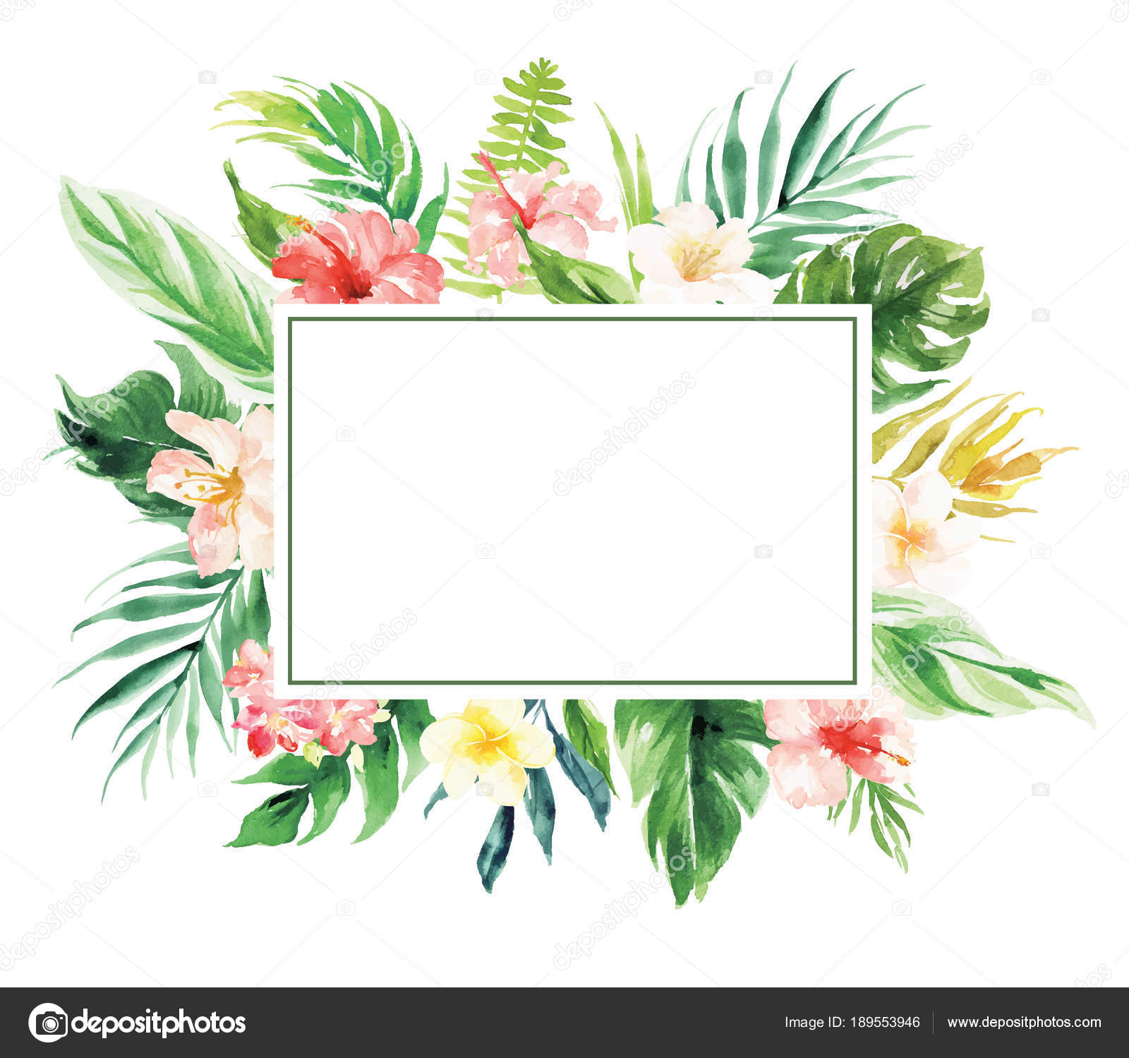 Download Flower border with rectangle blank area wedding decoration ...