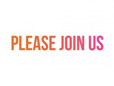 Degrade vektör izole kelime bize katılın lütfen