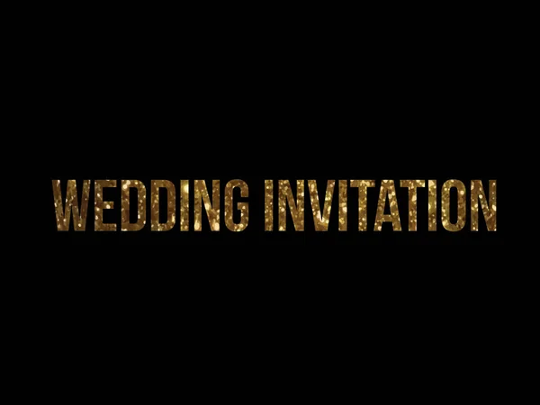 Altın glitter vektör izole kelime düğün davetiyesi — Stok Vektör