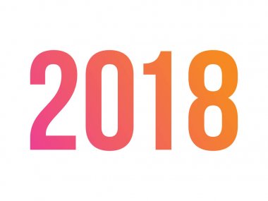 Vektör degrade standart yazı tipi word yıl 2018