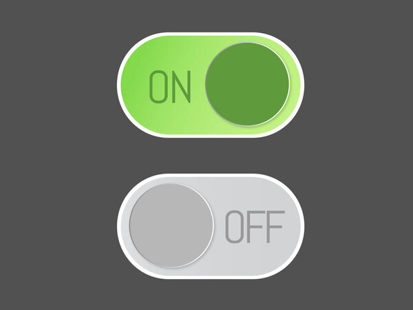Flat vector icon On and Off Toggle switch button