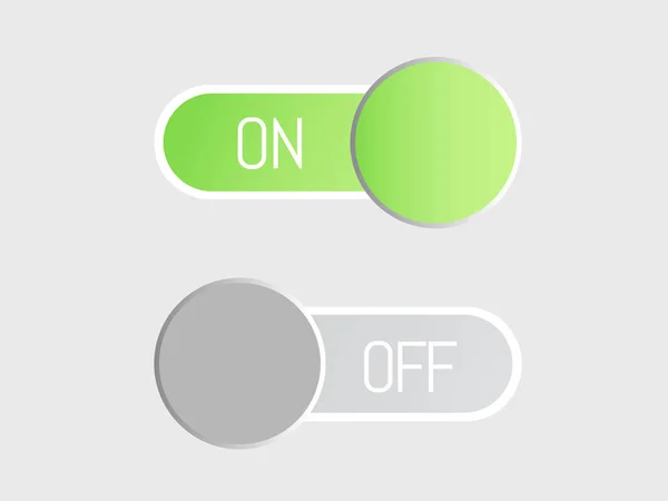 Icono de vector plano encendido y apagado Botón de interruptor de palanca — Vector de stock