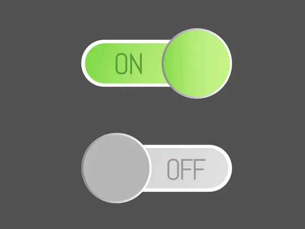Icono de vector plano encendido y apagado Botón de interruptor de palanca — Vector de stock