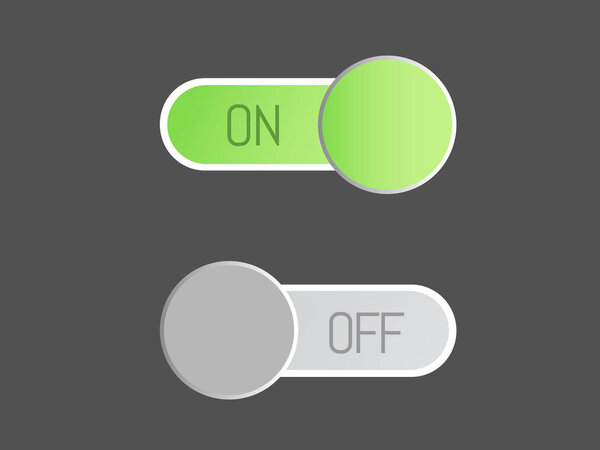 Flat vector icon On and Off Toggle switch button