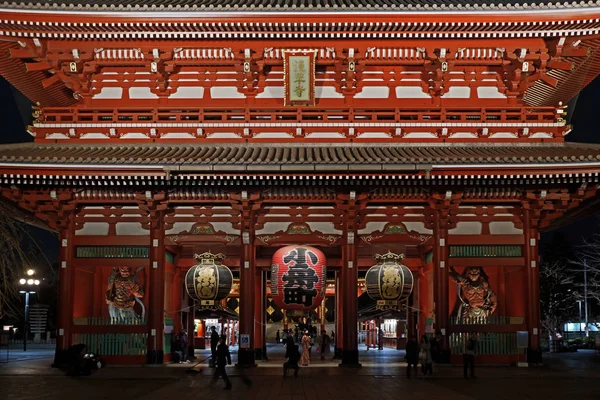 Historický zen Japonský chrám budovy v Japonsku v noci — Stock fotografie