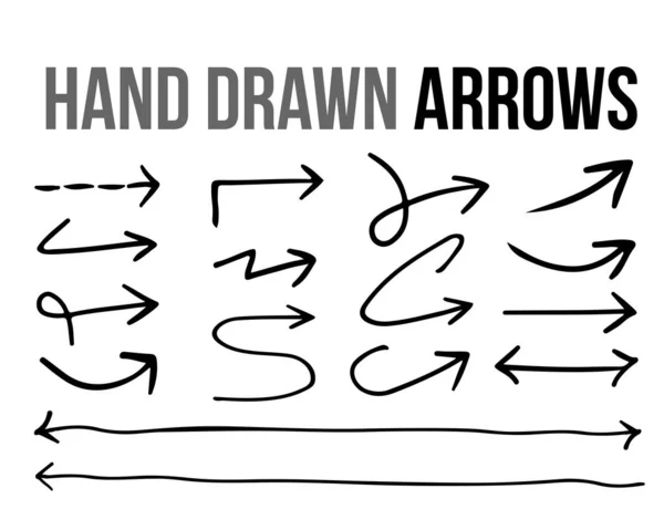 Vektor Hand gezeichnet Pfeil-Symbol Infografik Design-Material sammeln — Stockvektor