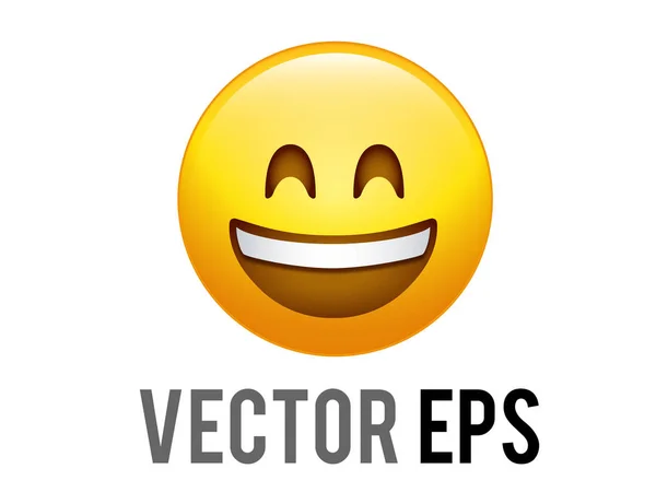 Gradiente Vectorial Aislado Risa Amarilla Carácter Feliz Cara Icono — Vector de stock