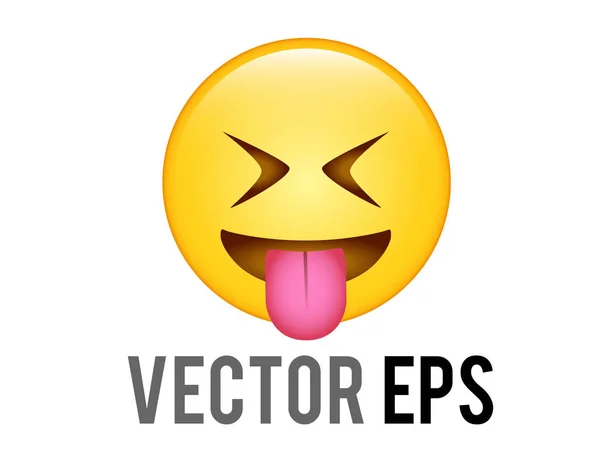 Izolovaný Vektorový Gradient Žlutá Usmívající Tvář Vyplazeným Jazykem Zavřenýma Očima — Stockový vektor