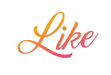 Gradyan turuncu, pembe izole edilmiş zarif el yazısı.