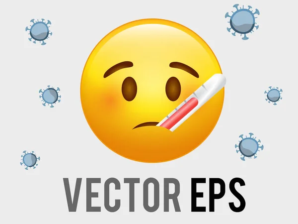 Der Vektor Isoliert Gelbes Krankes Gesicht Symbol Mit Mund Medizinisches — Stockvektor