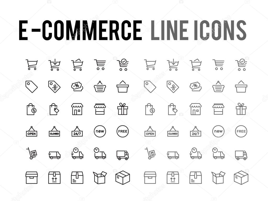 Online shopping vector line icon for app and mobile website responsive 