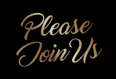 İzole edilmiş zarif altın el, lütfen düğün davetiyesi için bize katılın.