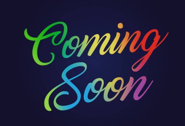 Çok geçmeden, izole edilmiş gökkuşağı gradyan el yazısı iş dünyası pazarlama sözcükleri