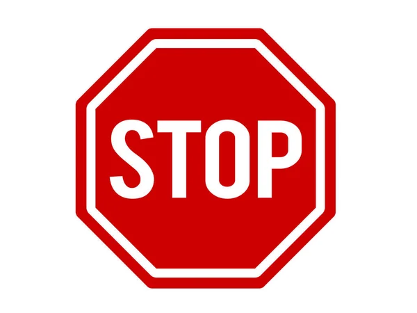 Segno Avvertimento Rosso Stop Piatto Icona Formato Vettoriale Simbolo Strada — Vettoriale Stock