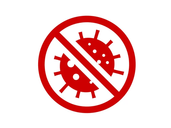 Das Rote Stoppvirus Verbreiten Zeichen Flache Symbol Symbol Vektorformat — Stockvektor