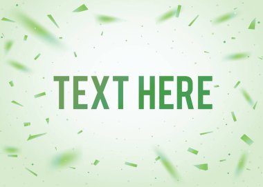 Konfeti sınırı ile yeşil gradyan parti arka plan şablonu
